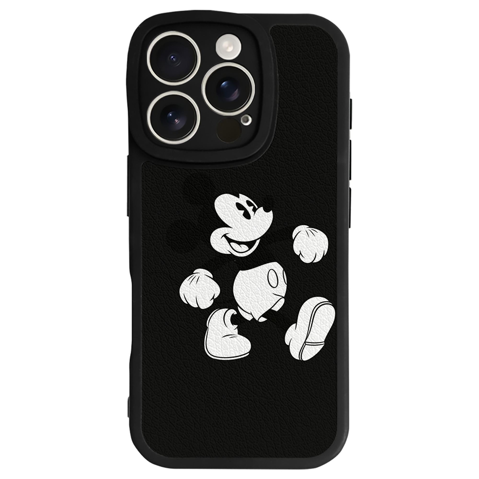 （画像用） ミッキーマウス Mickey Mouse 【iPhone 16シリーズ対応】シリコンスマホケース（レザー調） 材質：シリコン
